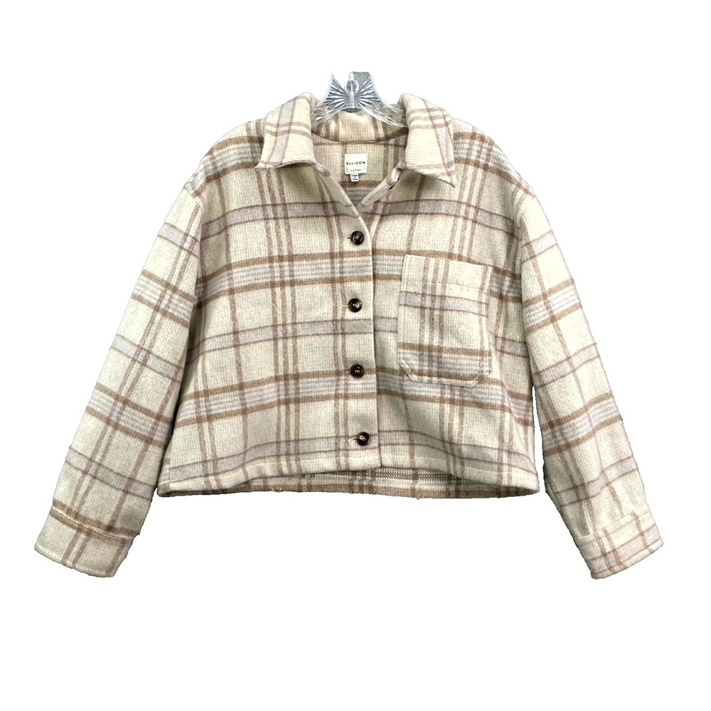 Ellison Flannel Shacket Womens Large Plaid Oversized Grunge Western Workwear‎